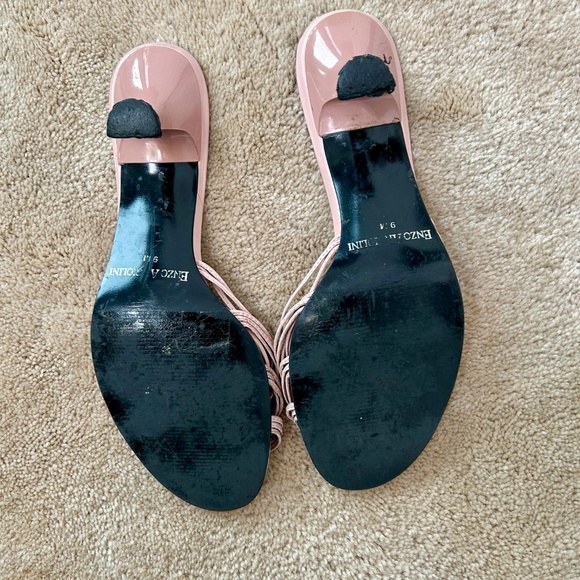 Enzo Angiolini Eamusetta Pink Leather Sandals with Embellishment and Low Heel 9 - Picture 5 of 6